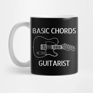 Basic Chords Guitarist Three Frets T-Style Guitar Outline Mug